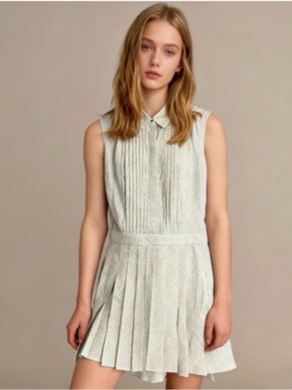 Sleeveless Pleated Romper